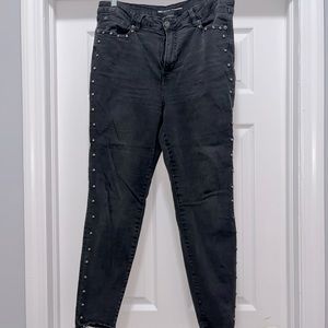 INC faded black studded skinny jeans